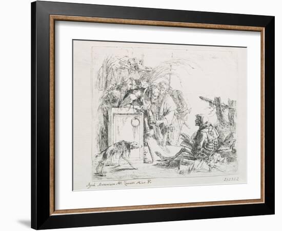 The Visit at the Death. from the Series ''Capriccios', Mid of the 18th C-Giambattista Tiepolo-Framed Giclee Print