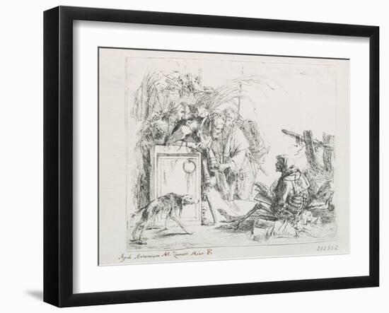 The Visit at the Death. from the Series ''Capriccios', Mid of the 18th C-Giambattista Tiepolo-Framed Giclee Print