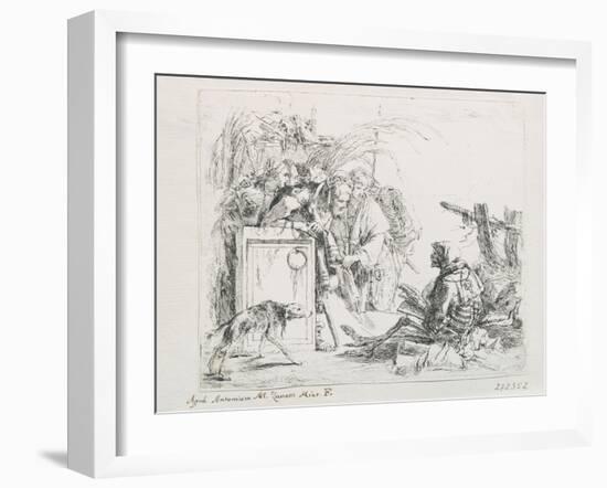 The Visit at the Death. from the Series ''Capriccios', Mid of the 18th C-Giambattista Tiepolo-Framed Giclee Print