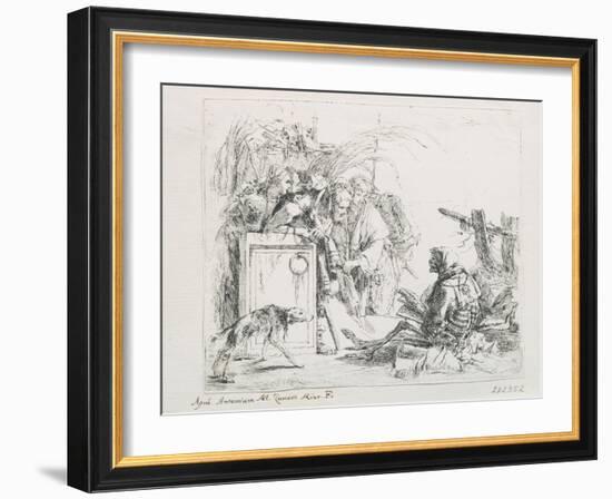 The Visit at the Death. from the Series ''Capriccios', Mid of the 18th C-Giambattista Tiepolo-Framed Giclee Print