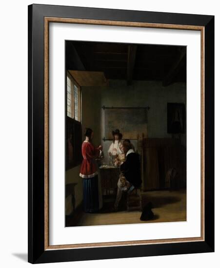 The Visit, c.1657-Pieter de Hooch-Framed Giclee Print