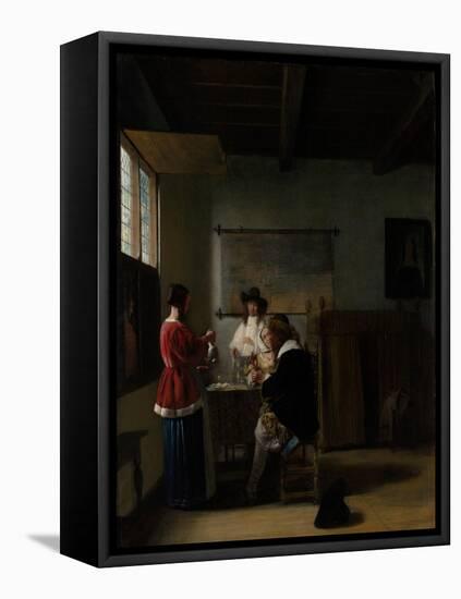 The Visit, c.1657-Pieter de Hooch-Framed Premier Image Canvas