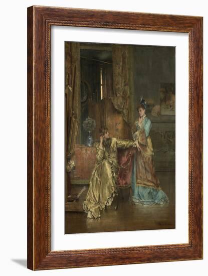 The Visit, C.1870 (Oil on Panel)-Alfred Emile Stevens-Framed Giclee Print