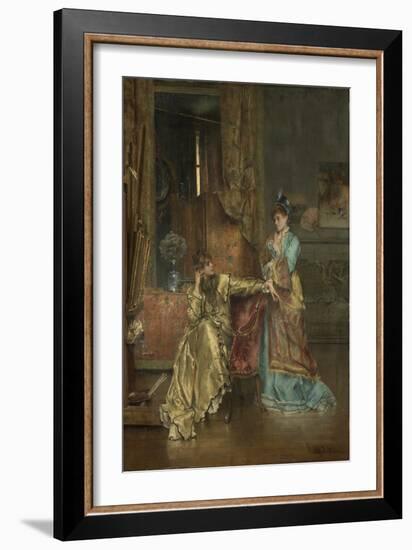 The Visit, C.1870 (Oil on Panel)-Alfred Emile Stevens-Framed Giclee Print