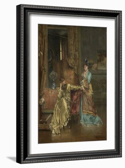 The Visit, C.1870 (Oil on Panel)-Alfred Emile Stevens-Framed Giclee Print