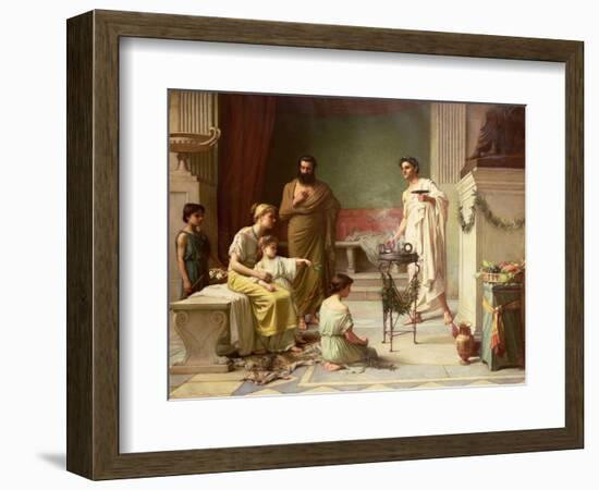 The Visit of a Sick Child to the Temple of Aesculapius, 1877-John William Waterhouse-Framed Giclee Print