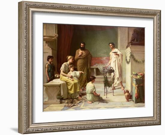 The Visit of a Sick Child to the Temple of Aesculapius, 1877-John William Waterhouse-Framed Giclee Print