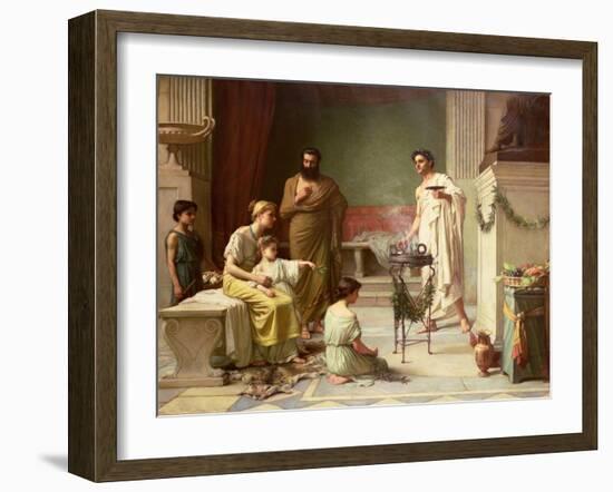 The Visit of a Sick Child to the Temple of Aesculapius, 1877-John William Waterhouse-Framed Giclee Print