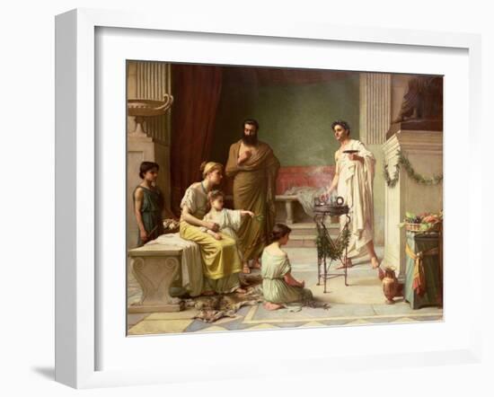 The Visit of a Sick Child to the Temple of Aesculapius, 1877-John William Waterhouse-Framed Giclee Print