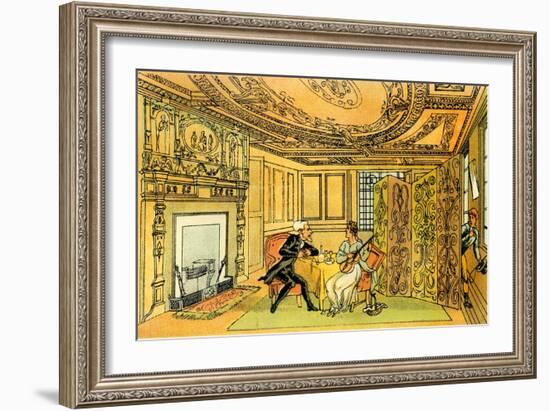 'The visit of Dr Syntax to the Widow Hopeful'-Thomas Rowlandson-Framed Giclee Print