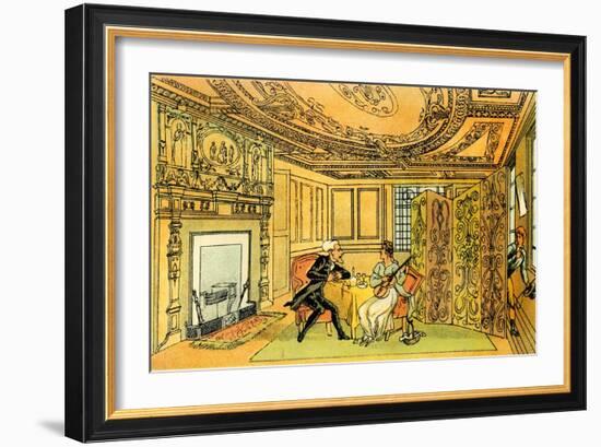 'The visit of Dr Syntax to the Widow Hopeful'-Thomas Rowlandson-Framed Giclee Print