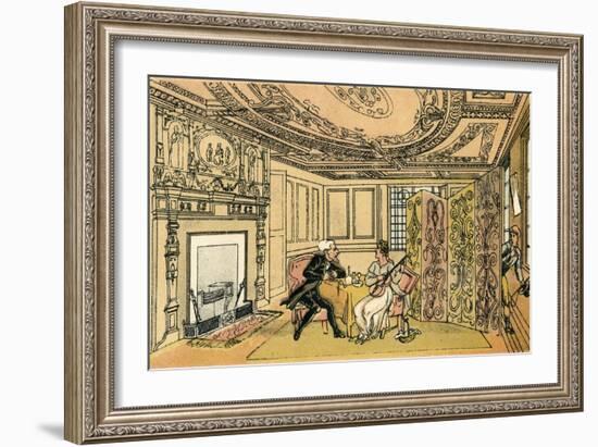 The Visit of Dr Syntax to the Widow Hopefull at York-Thomas Rowlandson-Framed Art Print