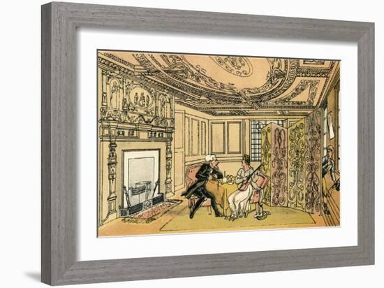 The Visit of Dr Syntax to the Widow Hopefull at York-Thomas Rowlandson-Framed Art Print