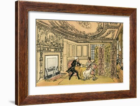 The Visit of Dr Syntax to the Widow Hopefull at York-Thomas Rowlandson-Framed Art Print
