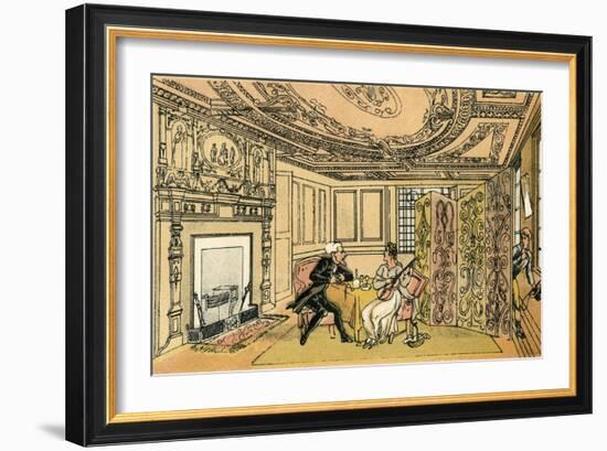 The Visit of Dr Syntax to the Widow Hopefull at York-Thomas Rowlandson-Framed Art Print