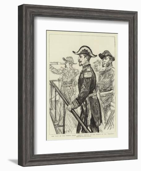 The Visit of the French Fleet, Admiral Gervais on the Bridge of the Marengo-Charles Paul Renouard-Framed Giclee Print