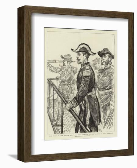 The Visit of the French Fleet, Admiral Gervais on the Bridge of the Marengo-Charles Paul Renouard-Framed Giclee Print