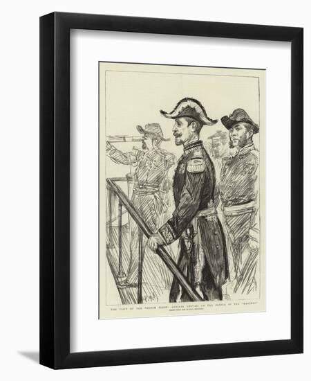 The Visit of the French Fleet, Admiral Gervais on the Bridge of the Marengo-Charles Paul Renouard-Framed Giclee Print