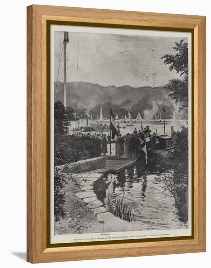 The Visit of the German Emperor to the Lakes, Embarking at the Old England Landing-Stage, Bowness-Joseph Holland Tringham-Framed Premier Image Canvas