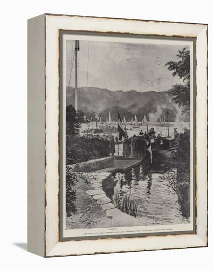 The Visit of the German Emperor to the Lakes, Embarking at the Old England Landing-Stage, Bowness-Joseph Holland Tringham-Framed Premier Image Canvas