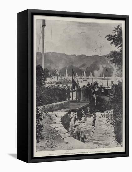 The Visit of the German Emperor to the Lakes, Embarking at the Old England Landing-Stage, Bowness-Joseph Holland Tringham-Framed Premier Image Canvas