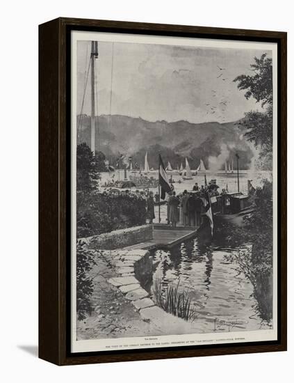 The Visit of the German Emperor to the Lakes, Embarking at the Old England Landing-Stage, Bowness-Joseph Holland Tringham-Framed Premier Image Canvas