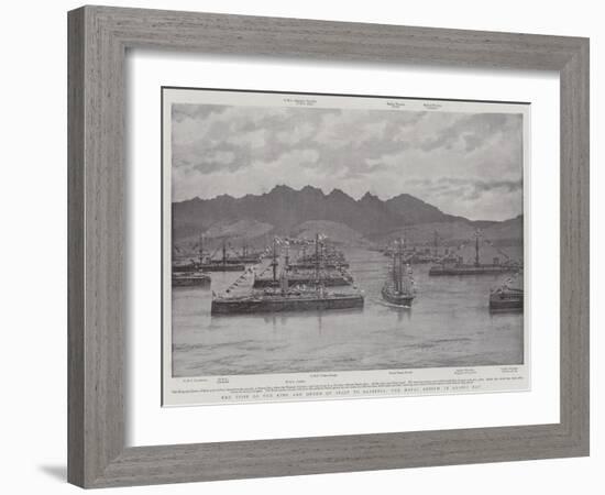 The Visit of the King and Queen of Italy to Sardinia, the Naval Review in Aranci Bay-null-Framed Giclee Print