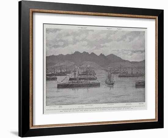 The Visit of the King and Queen of Italy to Sardinia, the Naval Review in Aranci Bay-null-Framed Giclee Print