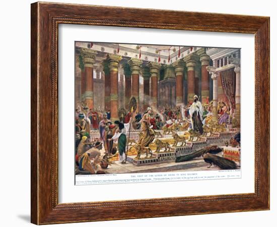 The Visit of the Queen of Sheba to King Solomon, Illustration from 'Hutchinson's History of the…-Edward John Poynter-Framed Giclee Print