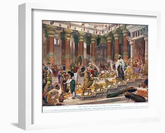 The Visit of the Queen of Sheba to King Solomon, Illustration from 'Hutchinson's History of the…-Edward John Poynter-Framed Giclee Print