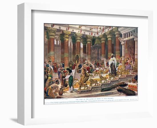 The Visit of the Queen of Sheba to King Solomon, Illustration from 'Hutchinson's History of the…-Edward John Poynter-Framed Giclee Print