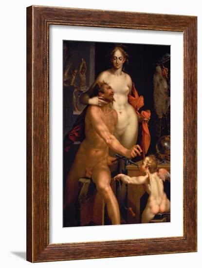 The Visit of Venus to Vulcan, C. 1610-Bartholomeus Spranger-Framed Giclee Print