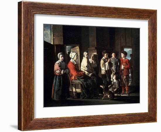 The Visit to the Grandmother, 1645-Louis Le Nain-Framed Giclee Print