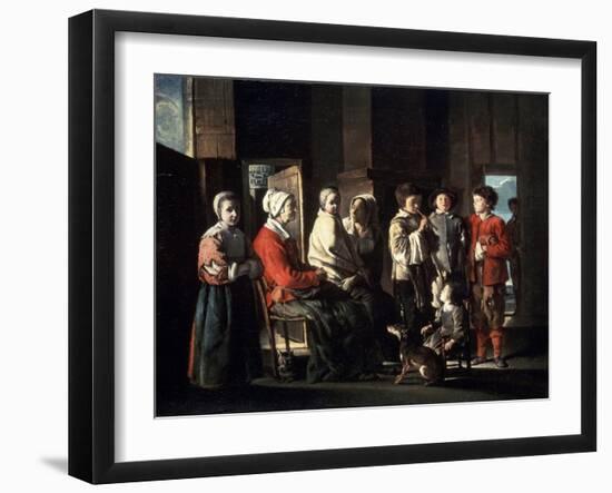 The Visit to the Grandmother, 1645-Louis Le Nain-Framed Giclee Print