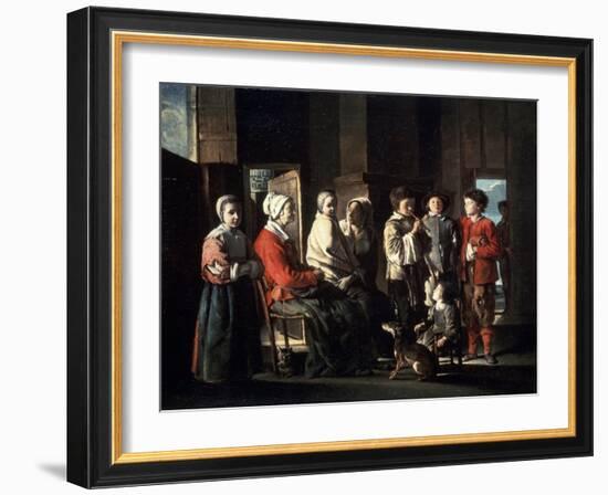 The Visit to the Grandmother, 1645-Louis Le Nain-Framed Giclee Print