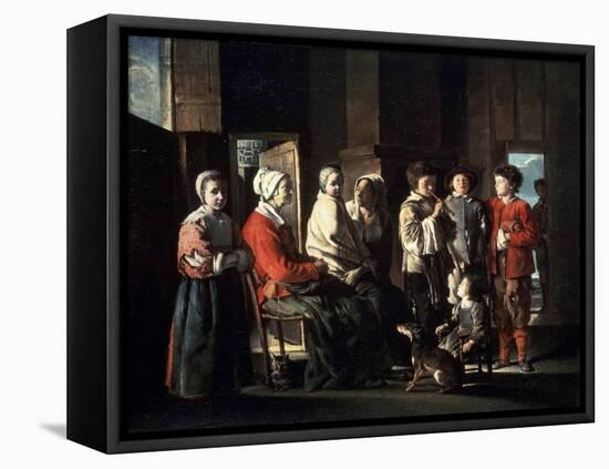 The Visit to the Grandmother, 1645-Louis Le Nain-Framed Premier Image Canvas
