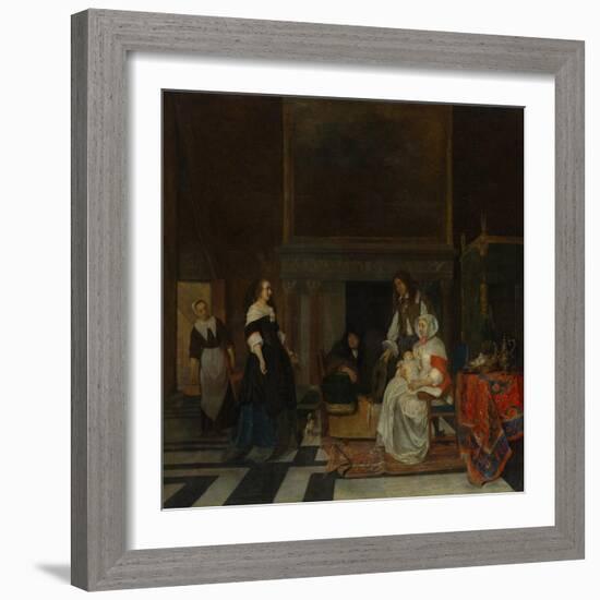 The Visit to the Nursery, 1661-Gabriel Metsu-Framed Giclee Print