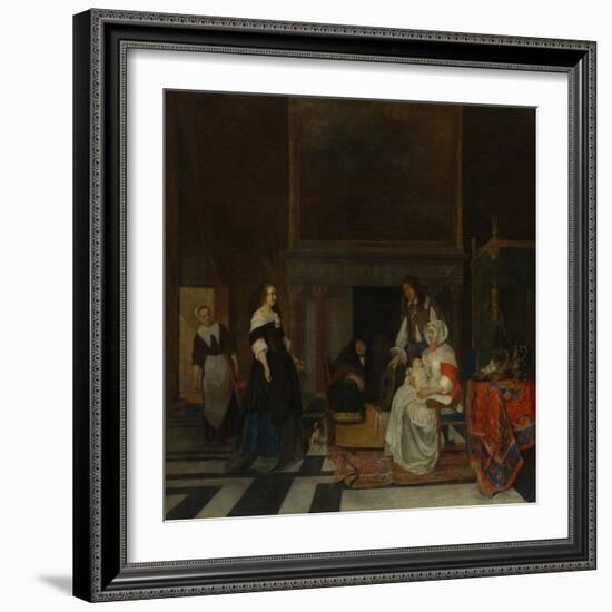 The Visit to the Nursery, 1661-Gabriel Metsu-Framed Giclee Print