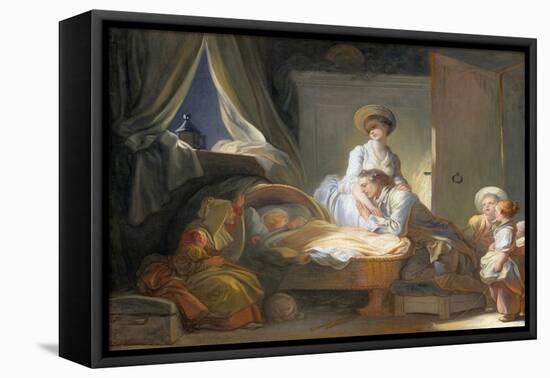 The Visit to the Nursery, C. 1775, Oil on Canvas-Jean-Honore Fragonard-Framed Premier Image Canvas