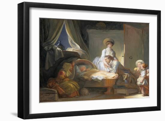 The Visit to the Nursery, C. 1775, Oil on Canvas-Jean-Honore Fragonard-Framed Giclee Print