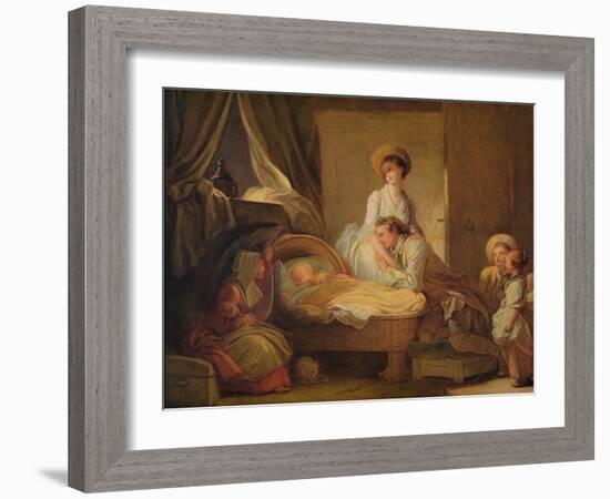 'The Visit to the Nursery', c1775-Jean-Honore Fragonard-Framed Giclee Print