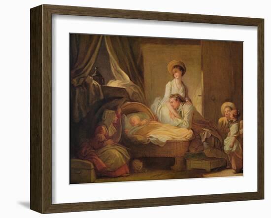 'The Visit to the Nursery', c1775-Jean-Honore Fragonard-Framed Giclee Print