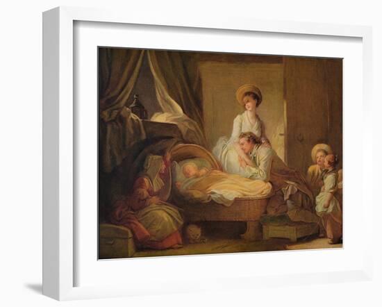 'The Visit to the Nursery', c1775-Jean-Honore Fragonard-Framed Giclee Print