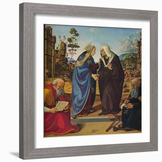 'The Visitation with Saints Nicholas and Anthony Abbot', c1489-1490-Piero di Cosimo-Framed Giclee Print