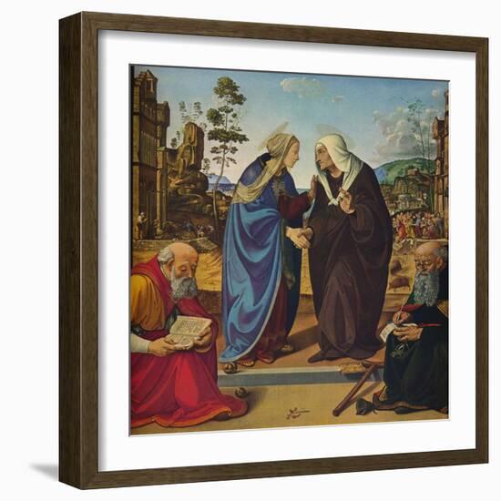 'The Visitation with Saints Nicholas and Anthony Abbot', c1489-1490-Piero di Cosimo-Framed Giclee Print