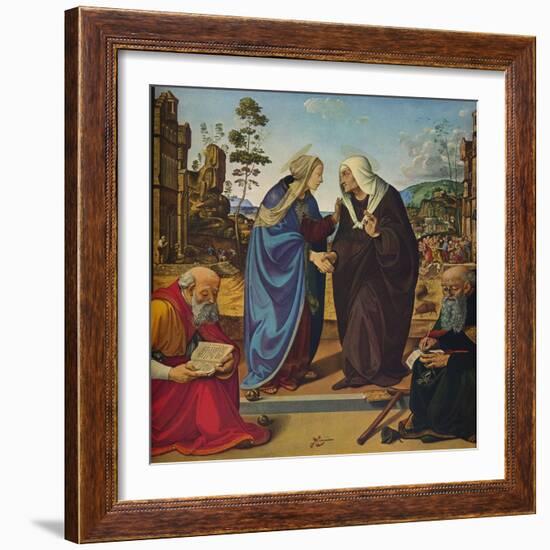 'The Visitation with Saints Nicholas and Anthony Abbot', c1489-1490-Piero di Cosimo-Framed Giclee Print