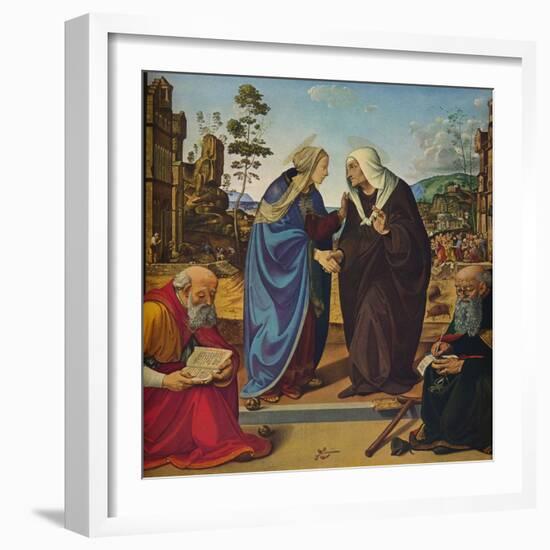 'The Visitation with Saints Nicholas and Anthony Abbot', c1489-1490-Piero di Cosimo-Framed Giclee Print