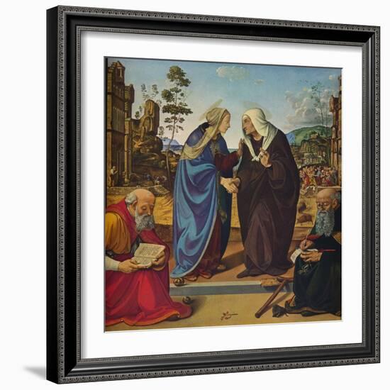 'The Visitation with Saints Nicholas and Anthony Abbot', c1489-1490-Piero di Cosimo-Framed Giclee Print