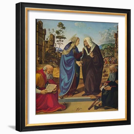 'The Visitation with Saints Nicholas and Anthony Abbot', c1489-1490-Piero di Cosimo-Framed Giclee Print