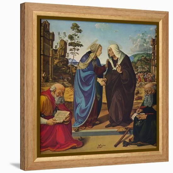 'The Visitation with Saints Nicholas and Anthony Abbot', c1489-1490-Piero di Cosimo-Framed Premier Image Canvas